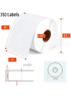 DUNISO 2 Rolls Labels Stickers，Direct Thermal Shipping Label Compatible with Zebra Printers, Blank Shipping Labels，for Home Office Small Business Barcode Printing,100mm*150mm*350Pcs/Roll - Image 2