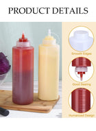 DUNISO 2 Pack 1000ml Plastic Squeeze Condiment Bottles, Clear Multi-purpose Sauce Dispensers  for Syrup, Ketchup ,Dressing Oil and Honey,Leak proof and Portable - Image 3