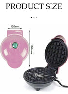 DUNISO Mini Waffle Iron for Classic Waffle Maker, Small Waffle Maker with Non-Stick Coating Retro Design for Birthdays, Family Parties, Pink - Image 4