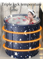 DUNISO Portable Folding Bathtub，Multifunctional Spa Folding Bathtub，Adult Freestanding Bucket，Insulation,Leak Proof，With Seat Cushion, Bath Bag, Drain Valve, Support Pole, Drain Pipe，For Hot Bath, Ice Bath And Spa Bath，70*65cm - Image 5