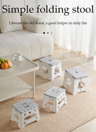 DUNISO Folding step stool, plastic thick footstool outdoor stool, can be carried by hand, can bear up to 240 pounds, suitable for kitchen, bathroom, garden - Image 3