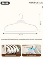 DUNISO 10 PCS Plastic Clothes Hangers with 360 Degree Rotatable Hook, Wide Shoulder Design Hangers, Non-Slip Felt Hangers, Durable Suit Hangers, Lightweight  Laundry Hangers for Space Saving and No Hanger Marks, Clothes Stand for Shirts Dresses and Pants - Image 4