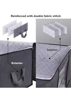 DUNISO 6 Pack Clothes Storage, Foldable Blanket Storage Bags, Storage Containers For Organizing Bedroom, Closet, Clothing, Comforter, Organization And Storage With Lids And Handle(Grey) - Image 4
