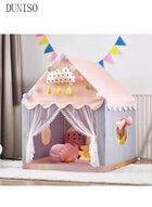 DUNISO Kids Tent,Play Tent Playhouse for Kids Princess Castle Tent Gift Toys for Girl Play House for Toddler Children Indoor(Lotus Pink)