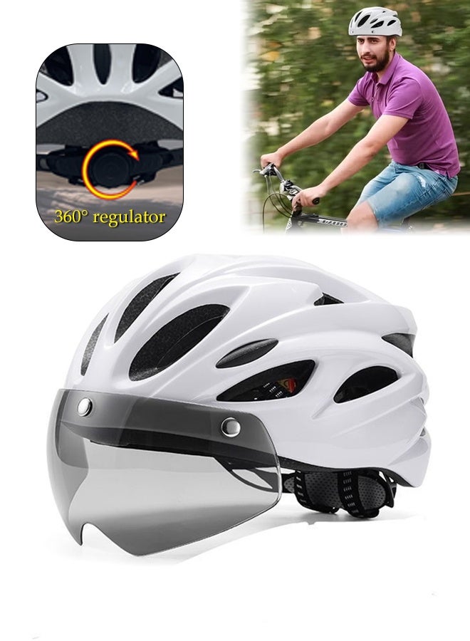DUNISO Adults Bike Helmet For Men Women, Bicycle Helmet with Detachable Magnetic Goggles, Lightweight and Breathable, Mountain & Road Bicycle Helmets for Adult Men Women Outdoor Riding