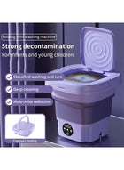 DUNISO Portable Foldable Washing Machine，Turbine Washing Machine with Drain Basket，Half Automatic Mini Household Foldable Bucket Washer with Blue Light Sterilization and 3 Modes Deep Cleaning，Suitable for Travelling, Camping, Apartment Dorm - Image 2