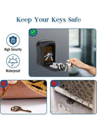 DUNISO Key Lock Box, 4 Digit Combination key box, Portable Combination Lockbox, Wall Mounted Key Storage Box,Waterproof and Anti Theft，For Home, Office, Garage, Apartment,Black (4.6*4*1.4in) - Image 5