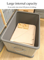 DUNISO 3 Pcs Clothes Storage Box With Lid，Foldable Wardrobe Organizer, Drawer Organizer，Moisture and Mold Prevention，Sturdy，Durable，Dustproof，for Organizing Clothing Jeans Toys Book Shelves Closet Wardrobe，50*40*33cm - Image 4