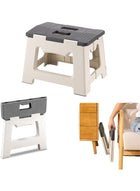 DUNISO Portable Folding Stool, Foldable Step Stool, Fishing Stool, Plastic Stool with Handle for Kitchen, Bathroom Outdoor 32x25x22.5cm