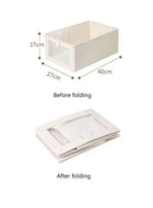 DUNISO 3 Pieces Foldable Closet Storage Organizer Washable Closet Storage Box with Carrying Handles Cube Storage Bin for Clothes Wardrobe Home Bedroom Office - Image 4
