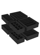 DUNISO Underwear Organiser, Set Of 8, Drawer Organiser, Foldable, Wardrobe Storage Box, Closet, Fabric Boxes Storage, Suitablde For Underwear, Socks, Ties (Black)