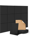 DUNISO 12 Pack Acoustic Panels For Wall, Square Self Adhesive Wall Panels High Density Sound Absorbing Panels，Sound Proof Insulation，Suitable For Walls And Studios，11.8*11.8in，Black