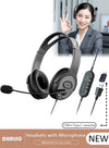 DUNISO USB Headset with Mic, Computer Laptop Headphones with Noise Cancelling Microphone in-line Control for Home Office Online Class, Equipped with a type-c adapter, Adjustable In-line Control Microphone, Comfortable Wearing Design