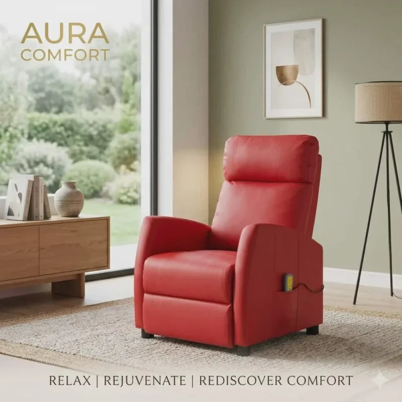 VidaXL RECLINER RED LEATHER (SKU-289728).