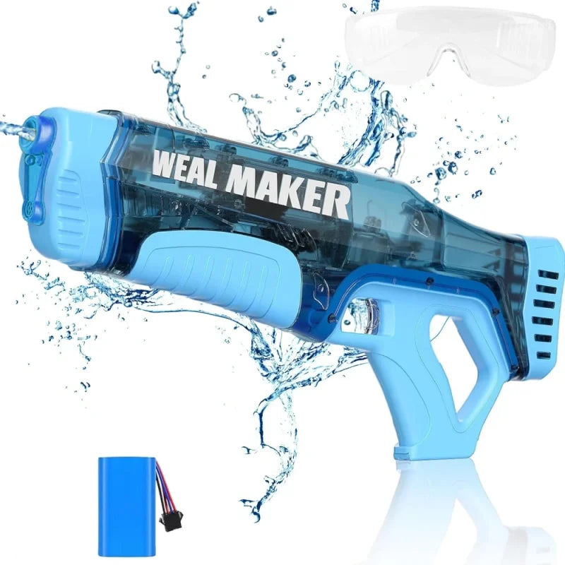Fast Auto Suction Electric Water Gun,High Powered Squirt Guns Up to 28-32FT Range,IP67 Waterproof Full Auto 330+ Continuous Water Pistol for Adults/Kids