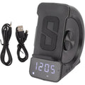 PerGar 3 in 1 Alarm Clock Radio, Digital Alarm Clock with Bluetooth Speaker, ABS Alarm Clock with Wireless Charging for Bedside,FM Radio Bluetooth Speaker with Mobile Phone Holder for Bedroom,(Black)