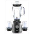 BLACK+DECKER Blender with Grinder Mills, 1.5L Jar, 2x 300ml Grinding Mills, Stainless Steel Blades, 2-Speed with Pulse Control, Perfect for Smoothies, Coffee, Herbs, and Spices, 1.5 L 400 W