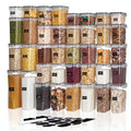 Sindcom Airtight Food Storage Containers Set, 38pcs Plastic Kitchen and Pantry Organization Canisters, Black