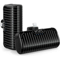 VRURC Mini Portable Charger for iPhone, 2 Packs Power Bank with Built in Cable Small Compact Cute Phone Battery Pack Compatible with iPhone 14/13/12/11/X/8/7/Pro/Max/AirPods Pro, 2 3500mAh Black