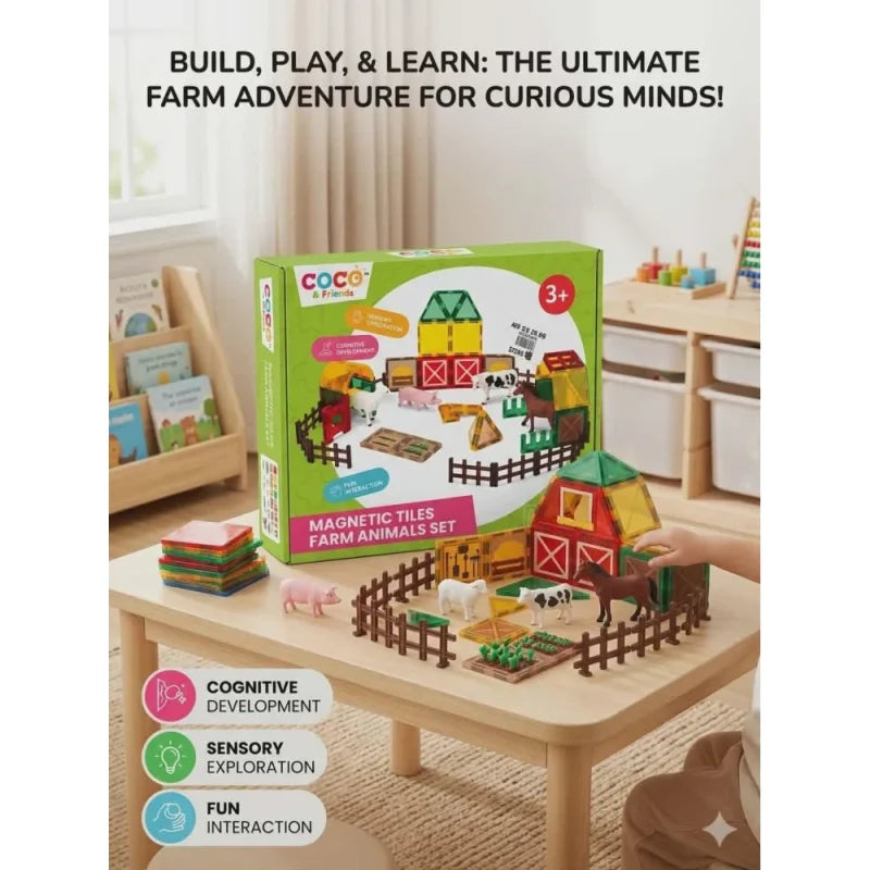 COCO&FRIENDS Magnetic Tiles Farm Animals Set