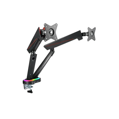 Kogan Full Motion Spring-Assisted RGB Gaming Monitor Mount with USB Hub (Dual) Laptop Holder Combo 17″ – 32″