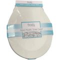 J&V Textiles Toilet Seat With Easy Clean & Change Hinge, Beveled Edges (White)