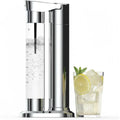 LePresso Sparkling Water Maker, Slow-Fast Releasing System Sparkling Soda Machine, Homemade Soda Maker with Dual 350mL and 500mL Bottle, 1L Capacity Compatible with CO2 Capsule – Silver