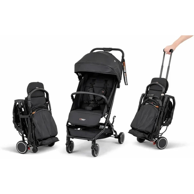 Mother’s Choice Ruby Ultra Compact Trolley Stroller, Black – Lightweight, Convenience & Functionality with Luggage Handle, UPF50+ Canopy, Great for Travelling& Compact Storage