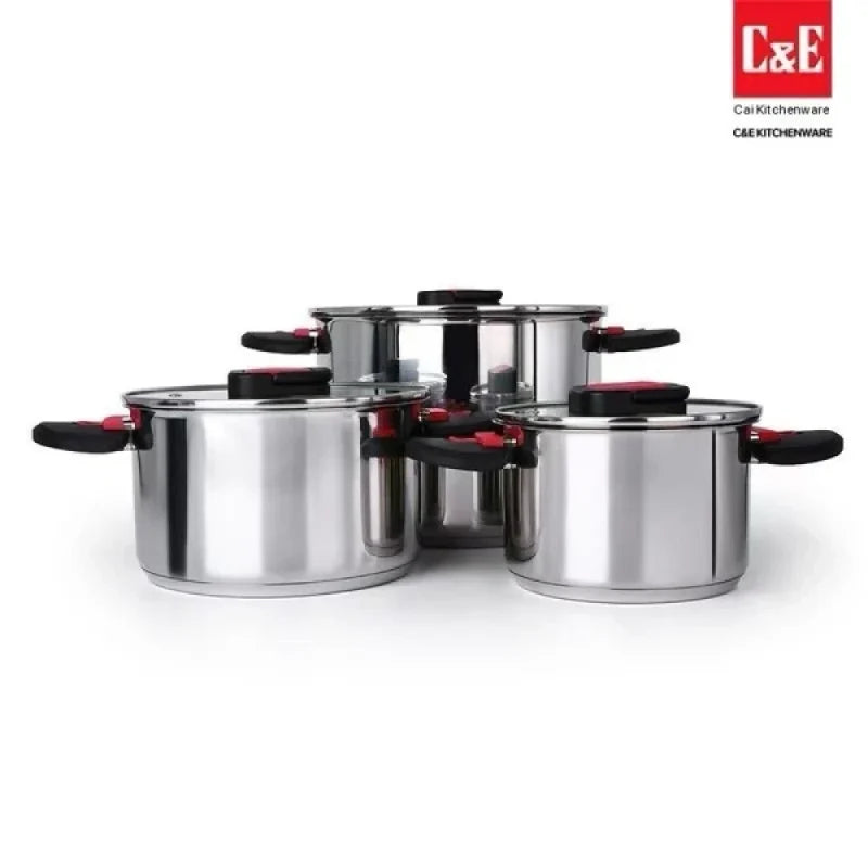 C&E 6 Pcs Stainless Steel Pots