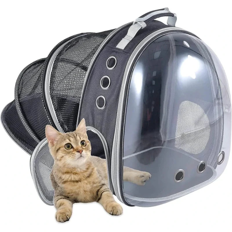 Cat Backpack Carrier, Transparent Capsule Air Breathable Transparent Carrier Back Pack for Travelling, Ourdoor Use, for Small Pet