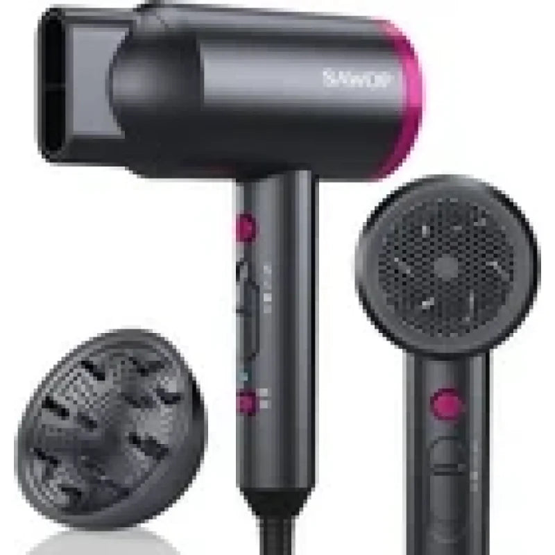 Sawop Hair Dryer with Diffuser, Lightweight Blow Dryer Curly Hair 1800 Watt