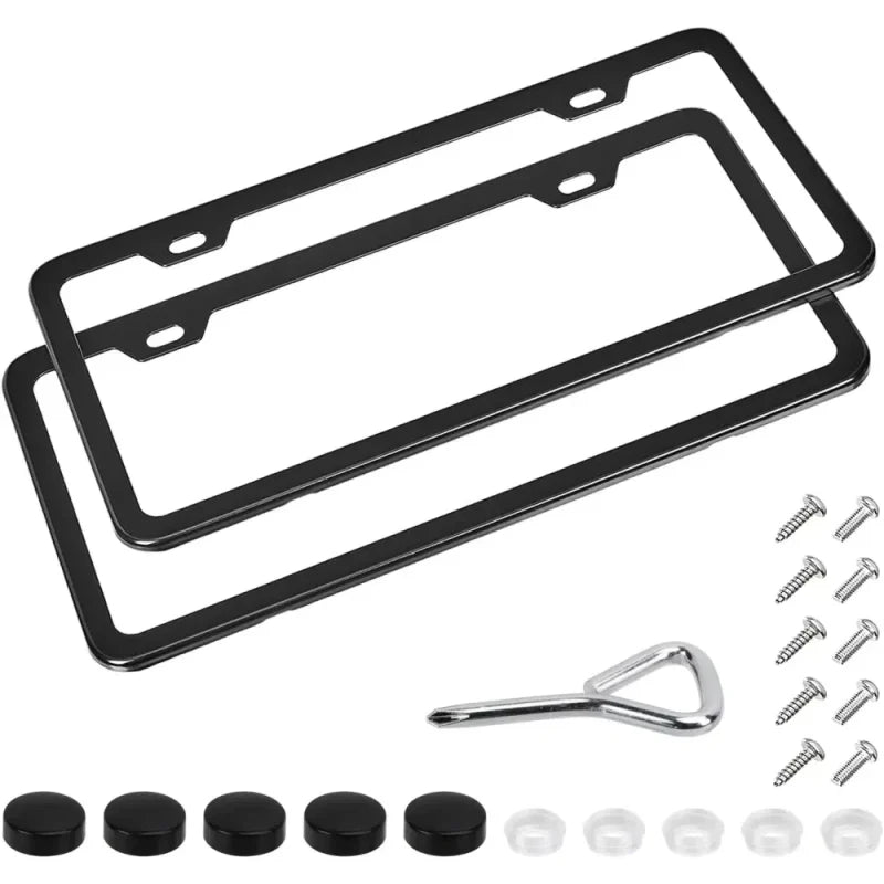 Amazon Basics 12.5″ x 6.4″ Black Matt Aluminium 2 Hole License Plate Frame