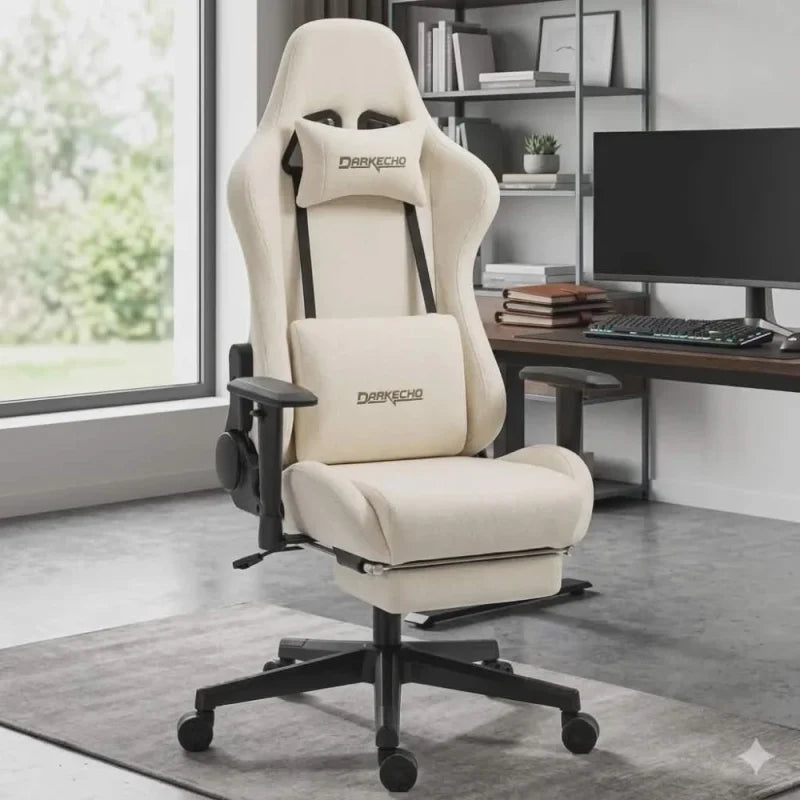 Darkecho Gaming Chair with Footrest Massage Vintage Leather Ergonomic