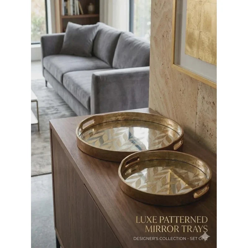 LUXE PATTERENED MIRROR TRAY