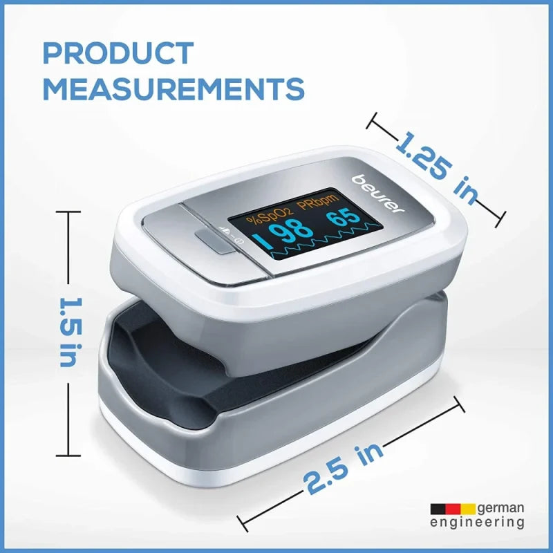 Beurer PO30 Pulse Oximeter | Determination of heart rate and arterial oxygen saturation for those with medical conditions | Suitable for high-altitude sports | Small and lightweight | Medical device