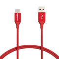 Amazon Basics Double Braided Nylon USB Type-C to Type-A 2.0 Male Cable, Laptop (Red, 30cm)