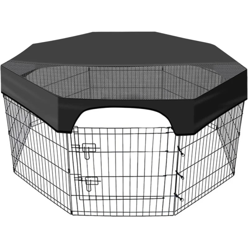 Dog Cage Top Cover Breathable Waterproof UV Protection Dog Cage Protective Cover Mesh Dog Cage Top Cover Sunproof Pet Kennel Top Cover for 24 Inches Size Octagonal Pet Pen Outdoor Indoor
