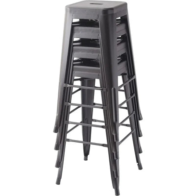 Amazon Basics Metal Bar Stools – 30-Inch, Set of 4, Black